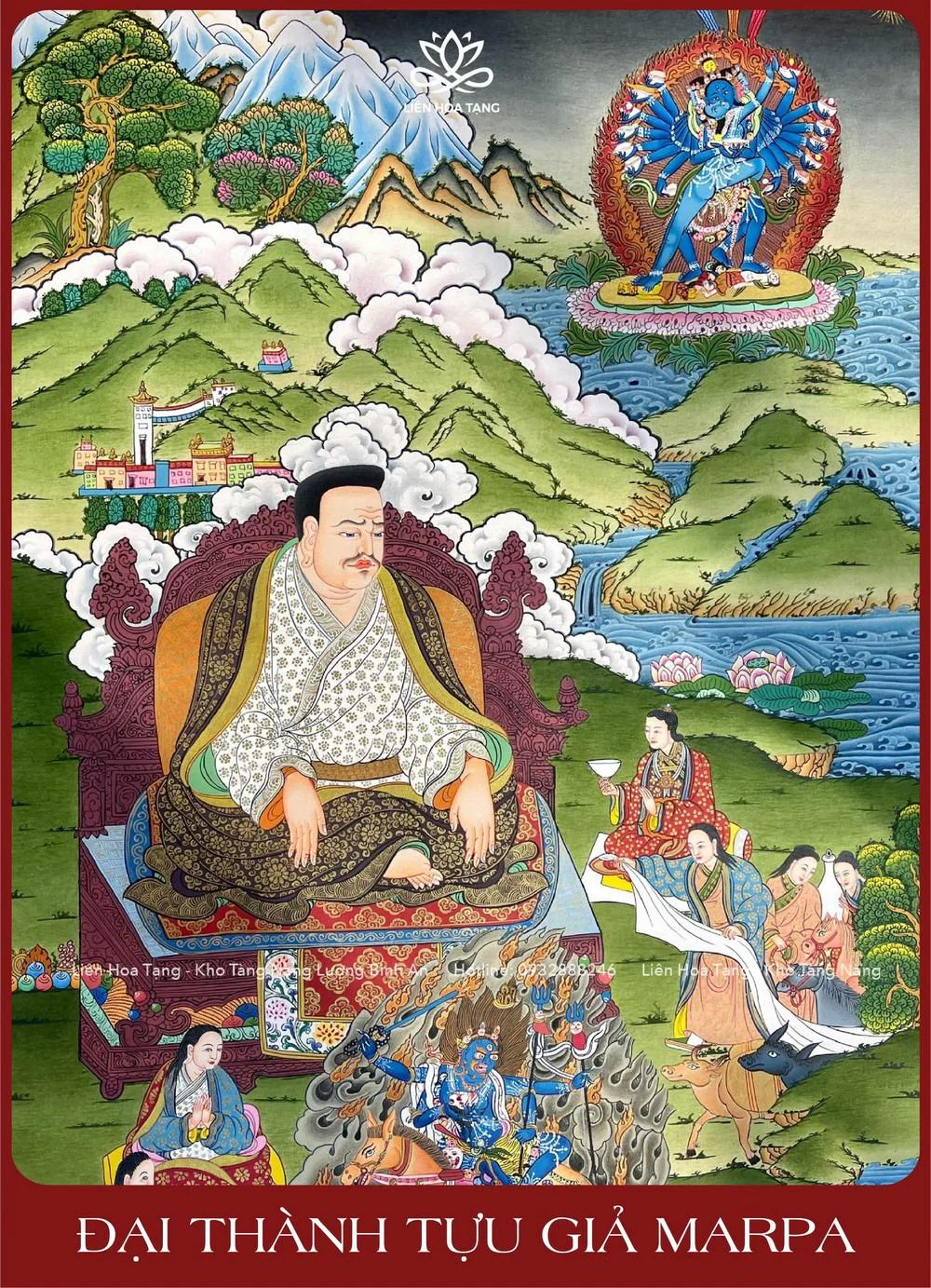 Bộ Thangka vẽ tay độc bản DÒNG TRUYỀN THỪA DRIKUNG KAGYU