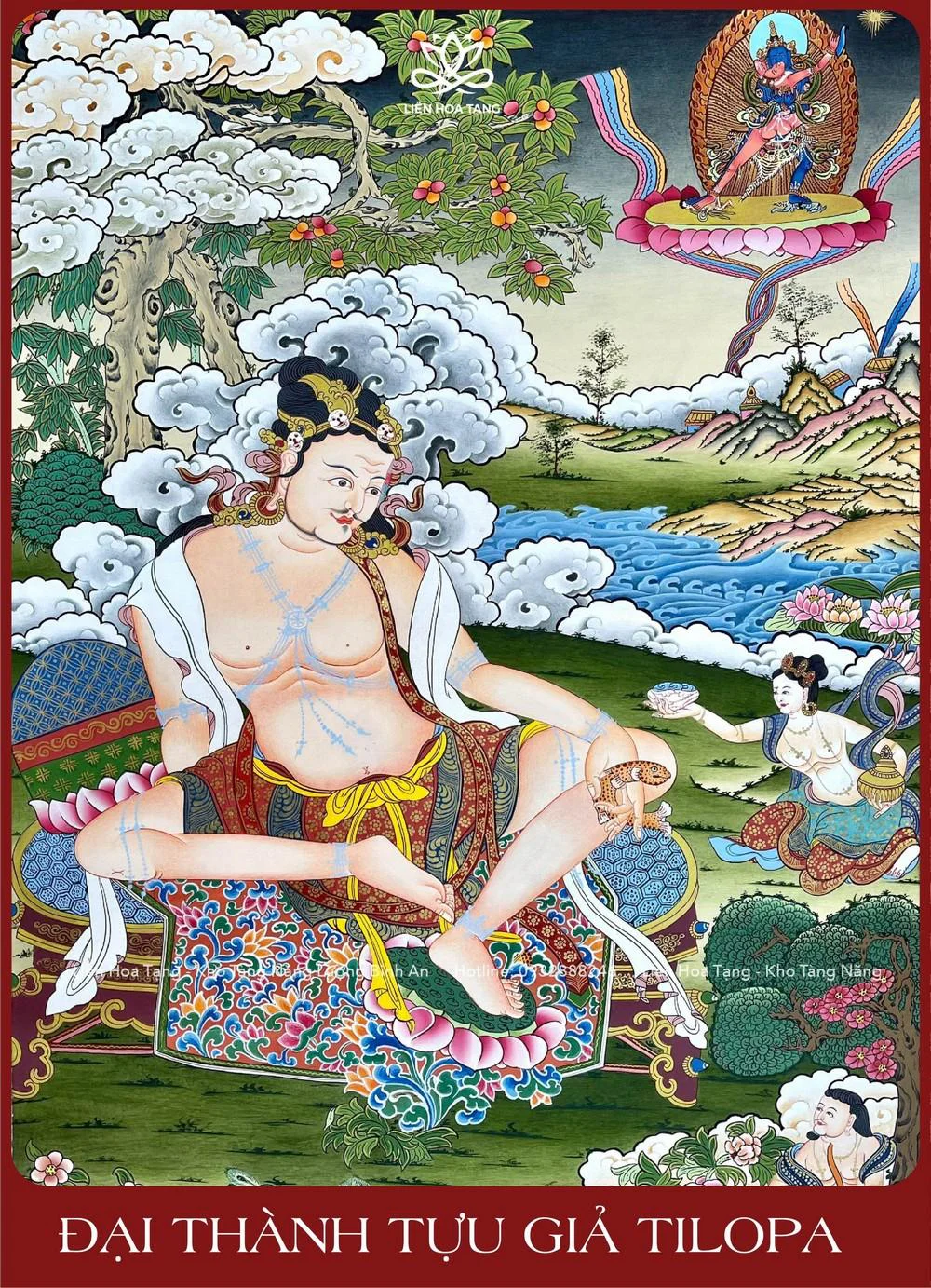 Bộ Thangka vẽ tay độc bản DÒNG TRUYỀN THỪA DRIKUNG KAGYU - Hình ảnh 3