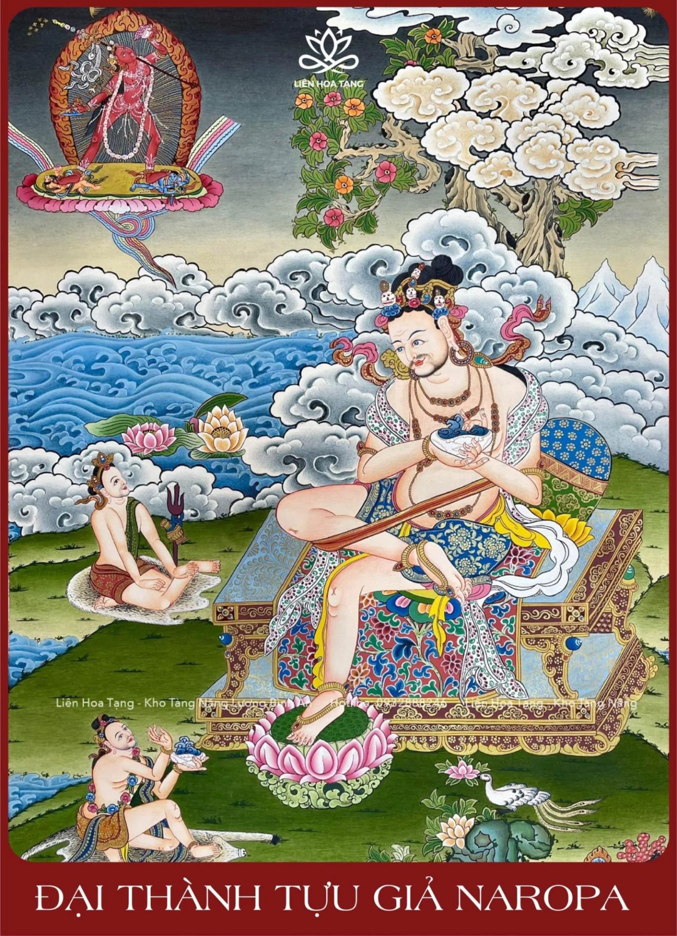 Bộ Thangka vẽ tay độc bản DÒNG TRUYỀN THỪA DRIKUNG KAGYU - Hình ảnh 4