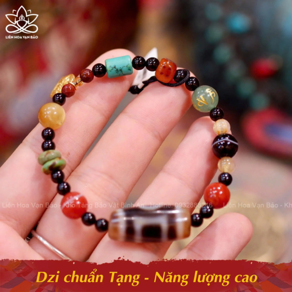 Vòng tay Dzi Thiên Địa mix charm