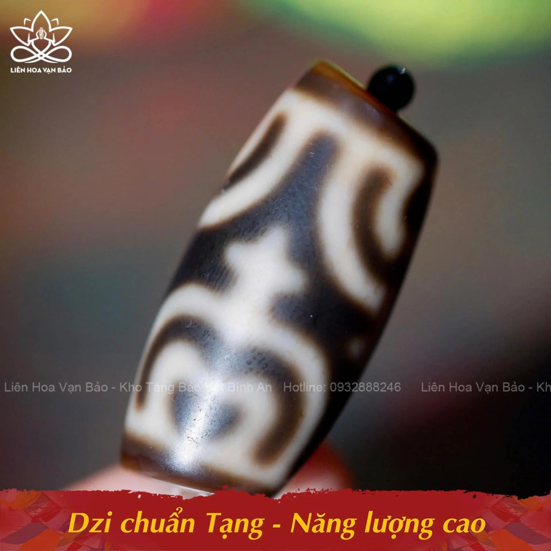 Dzi Bảo Bình Hoa Sen chuẩn Tạng
