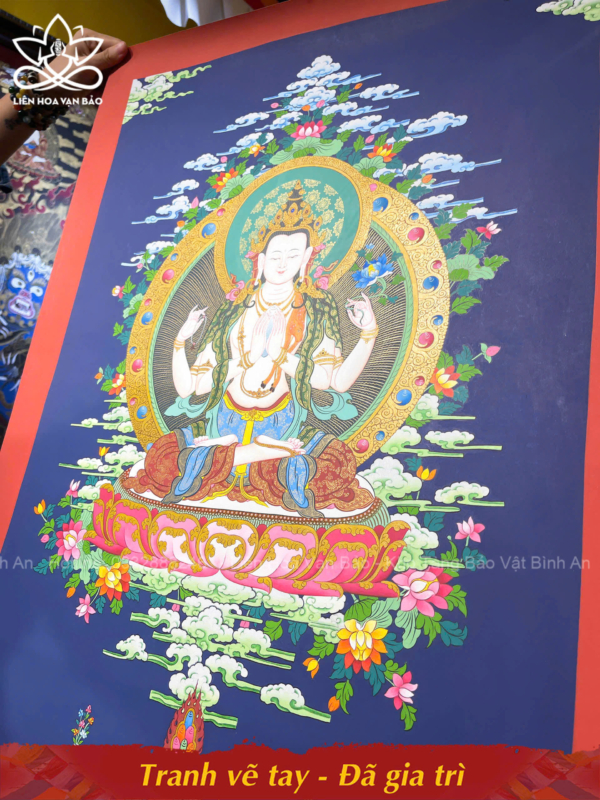 Thangka Ngài Quan Âm Tứ Thủ