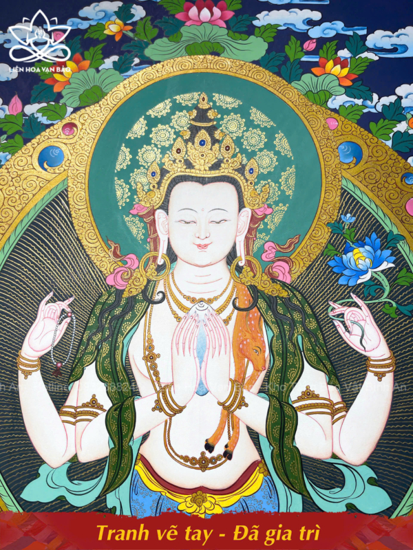 Thangka Ngài Quan Âm Tứ Thủ